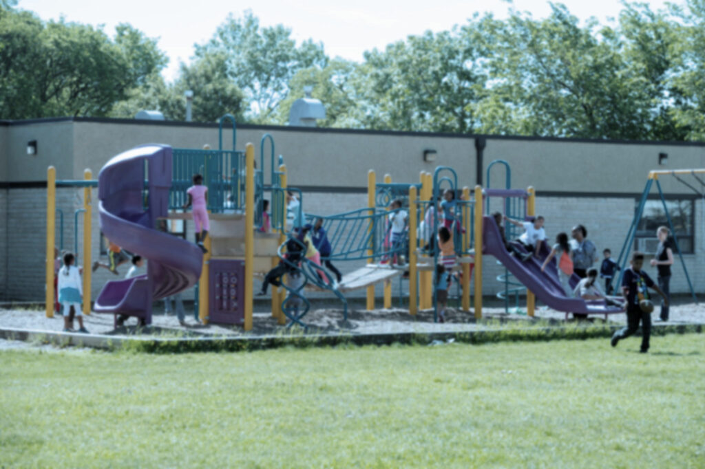 Students playing outdoors